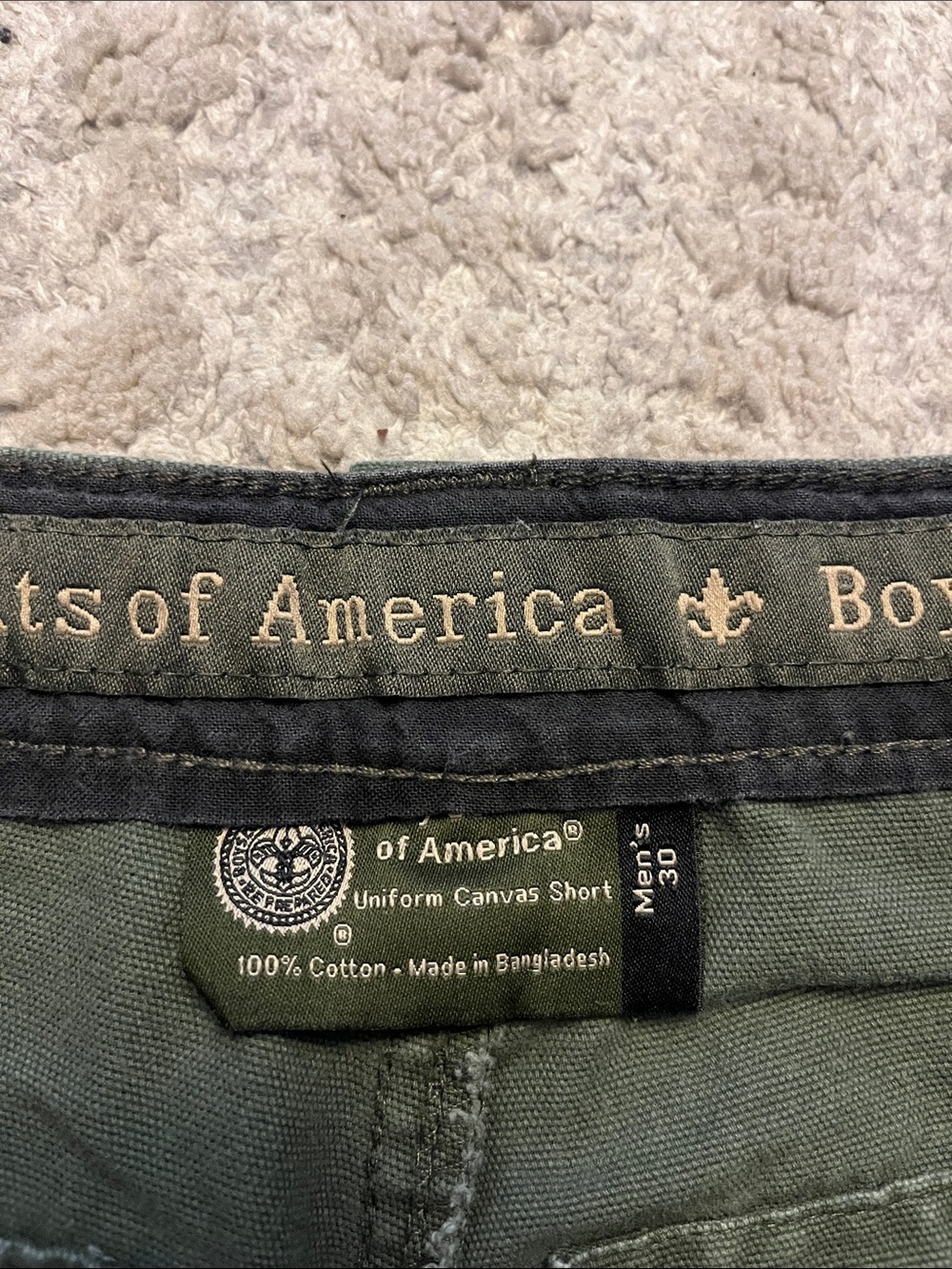 Boy Scouts of America Olive Green Cotton Uniform Cargo Shorts 30 - Picture 2 of 7